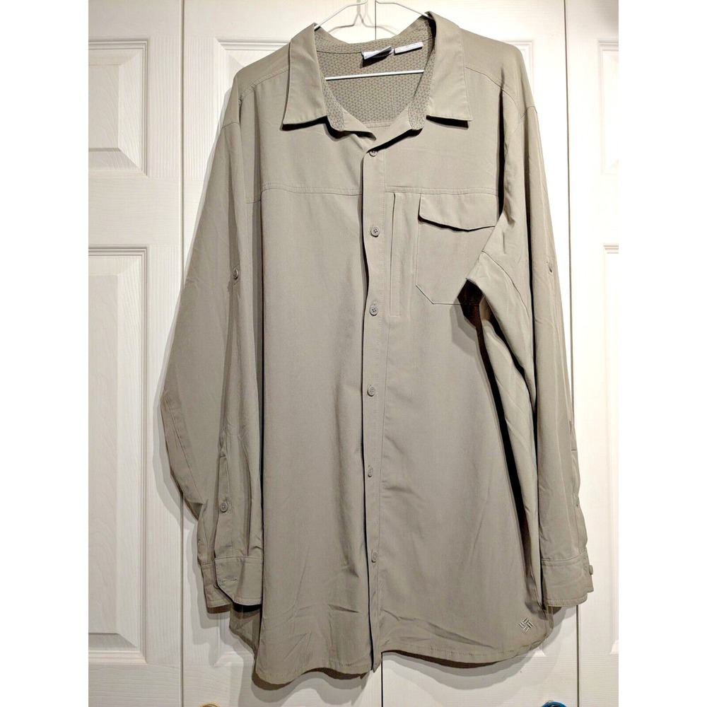 Columbia Mens Omni Shield Shirt Size XXL Long Sleeve Pocket Button Pristine Cond